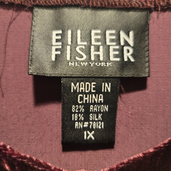Eileen Fisher 2 piece velvet Plum Sleeveless top Size 1X with Skirt Size 2X - Picture 8 of 15